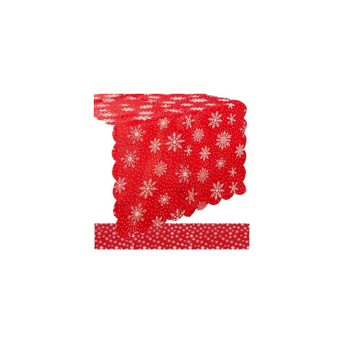 Julbordslöpare Röd/Vit Snöflingor 220x35 cm | Hem & Hobby | Pryloteket
