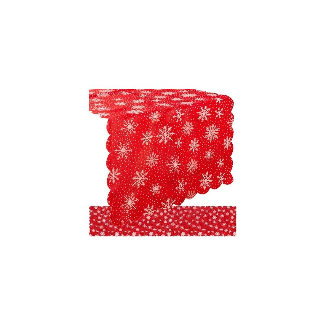 Julbordslöpare Röd med Snöflingor 185x35 cm | Hem & Hobby | Pryloteket
