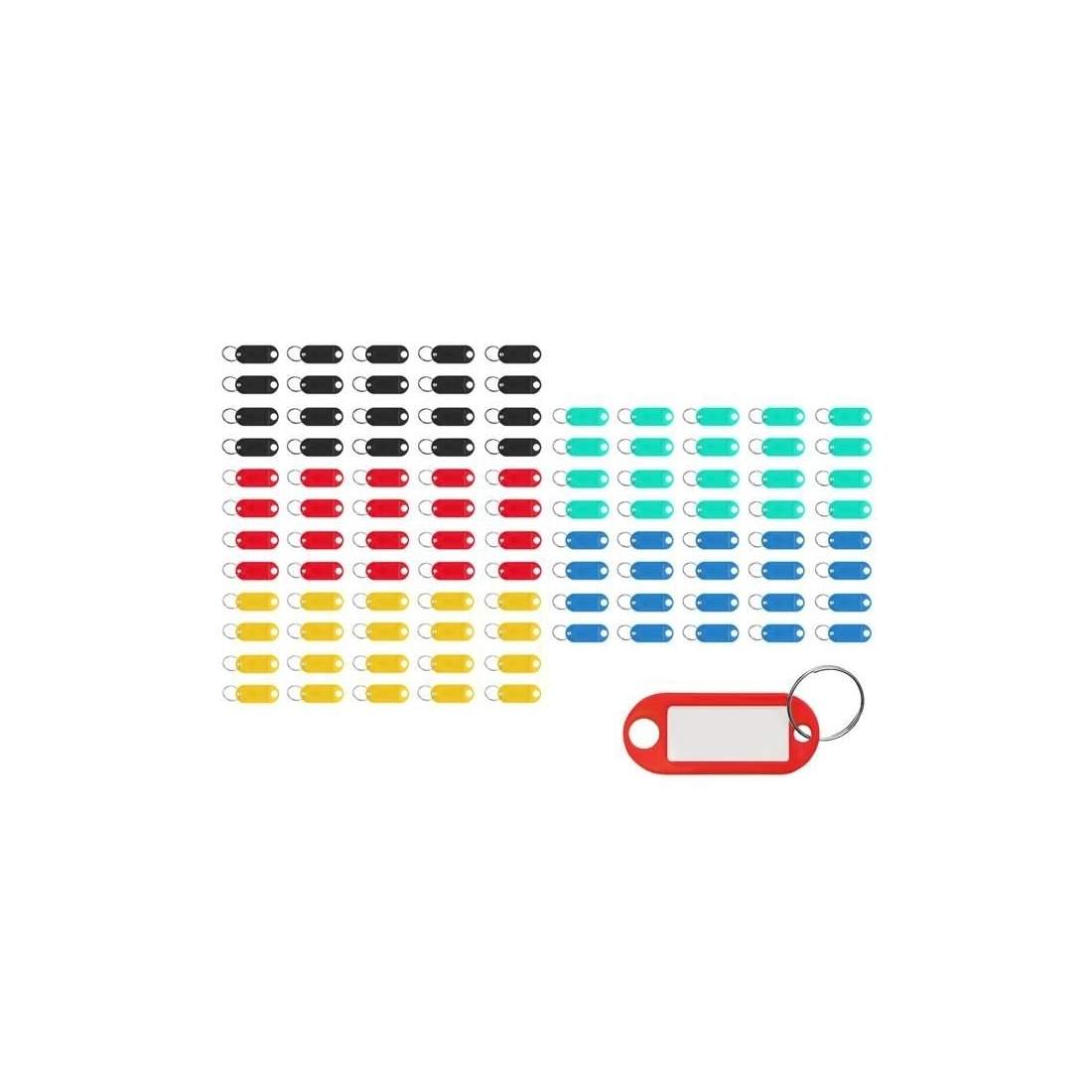 Nyckelringsset 100 st - Färgglada ID-brickor | Hem & Hobby | Pryloteket