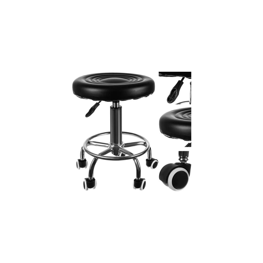 Justerbar Frisörpall med Gummifjädrar och Hjul | Hem & Hobby - Övrigt | Pryloteket