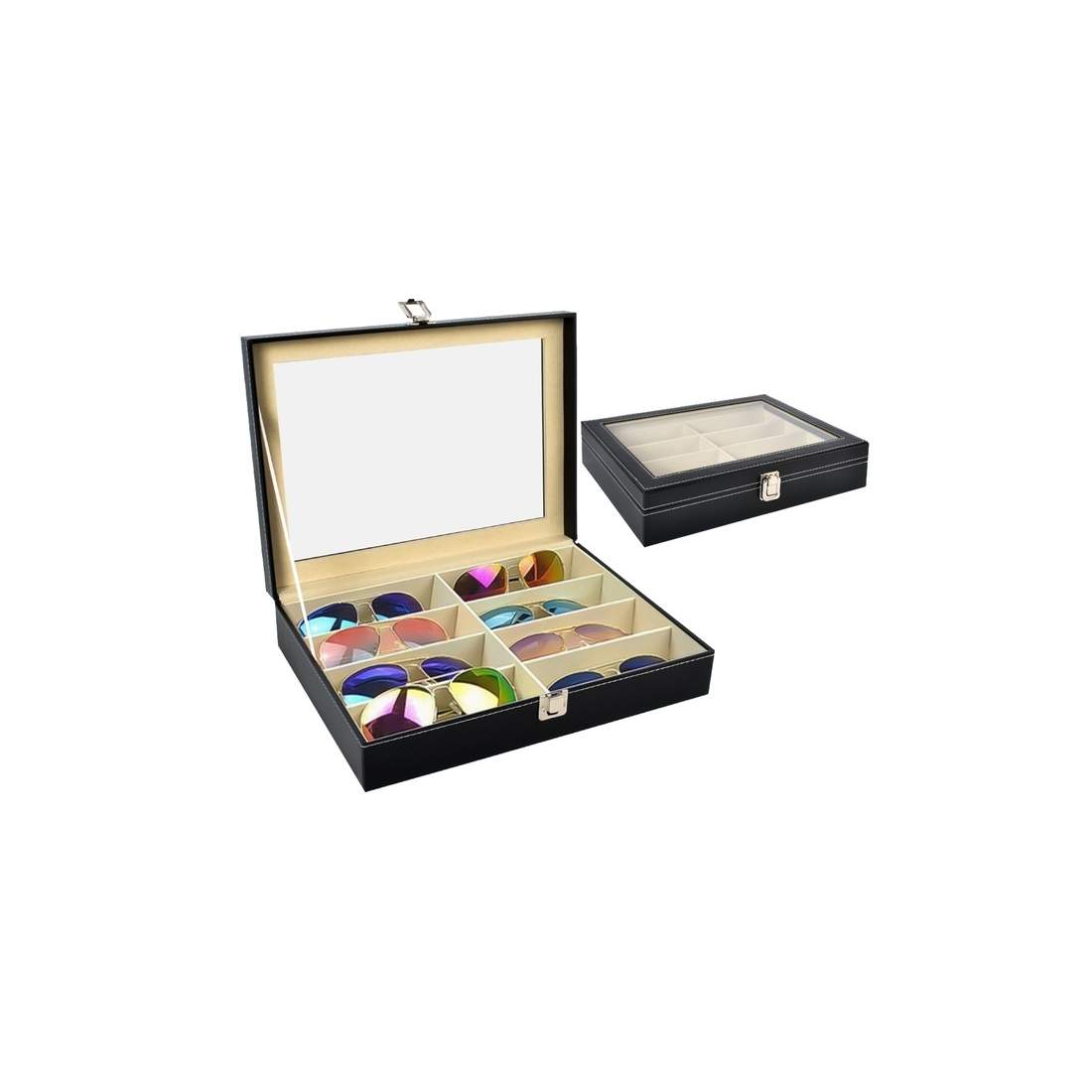 Svart Glasögonlåda i Eko-läder med Lås | Hem & Hobby | Pryloteket