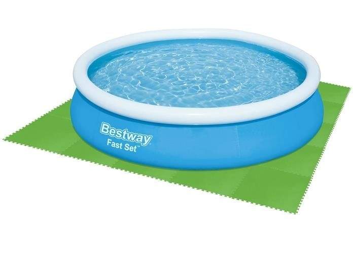 Beskyttende poolmåtte 79x79cm Grøn 9-pak