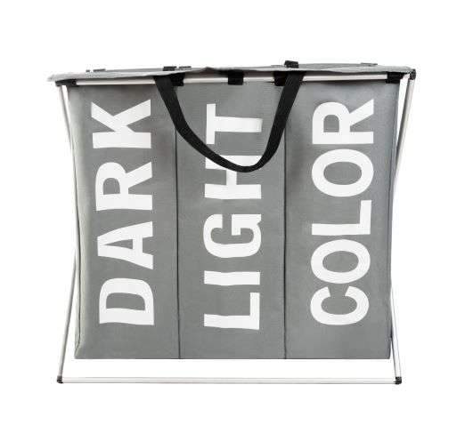 Praktisk Vasketøjskurv med 3 Rum Smart og Vandtæt Opbevaring