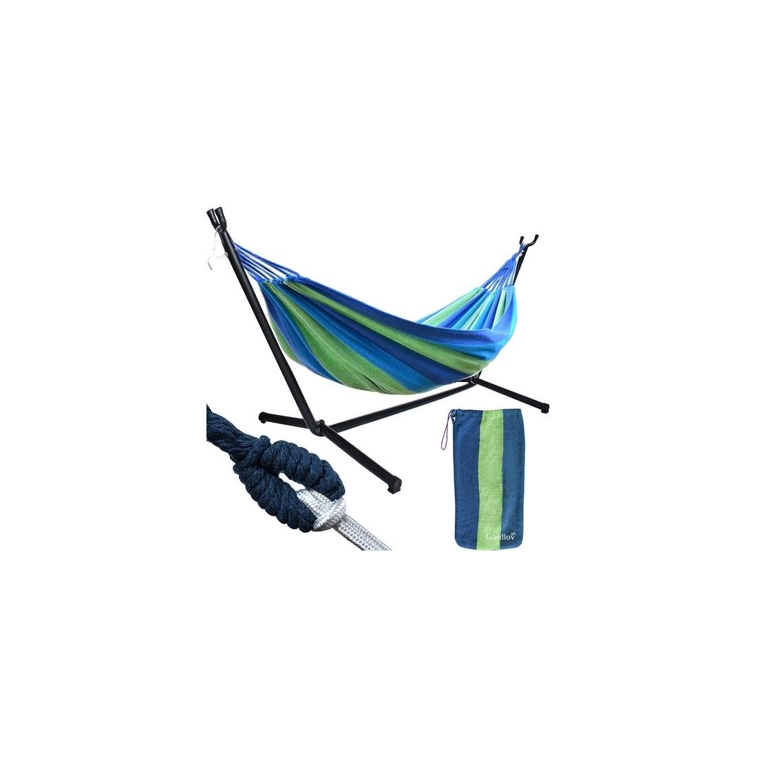 Dubbel Hängmatta med Stålram, Max 200 kg | Hem & Hobby | Pryloteket