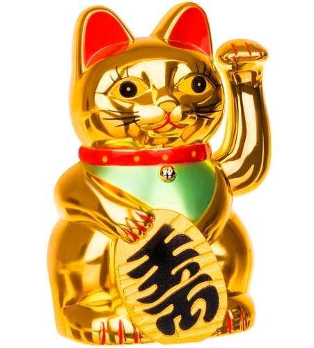 Golden Lucky Cat med bevægelig pote