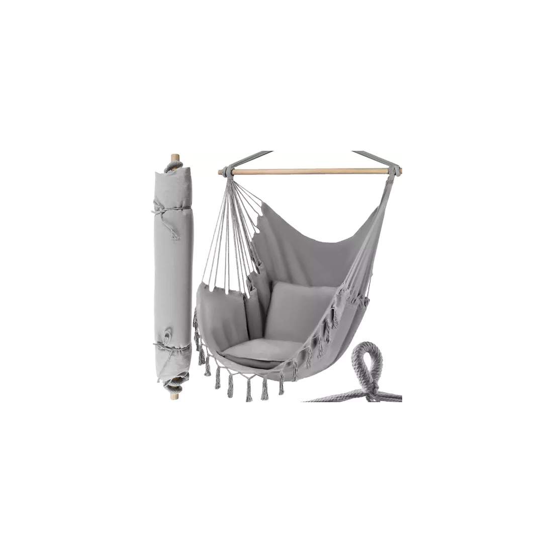 Grå Hängstol med Kuddar för Utomhusbruk | Hem & Hobby | Pryloteket