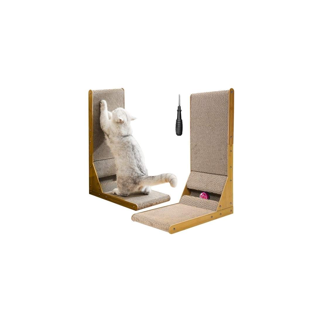 Hörnformad Kattskrapa med Boll - 60x40,5x25 cm | Hem & Hobby | Pryloteket