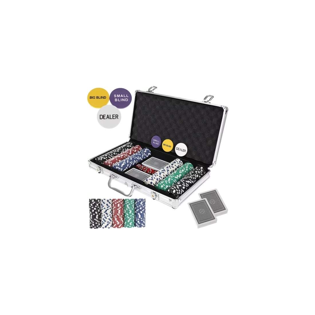 Poker Set 300 Chips i Aluminiumväska – Komplett Kit | Hem & Hobby | Pryloteket