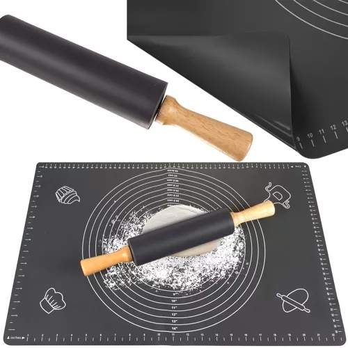 Silikone kagerulle & måtte - non-stick, holdbar, nem rengøring