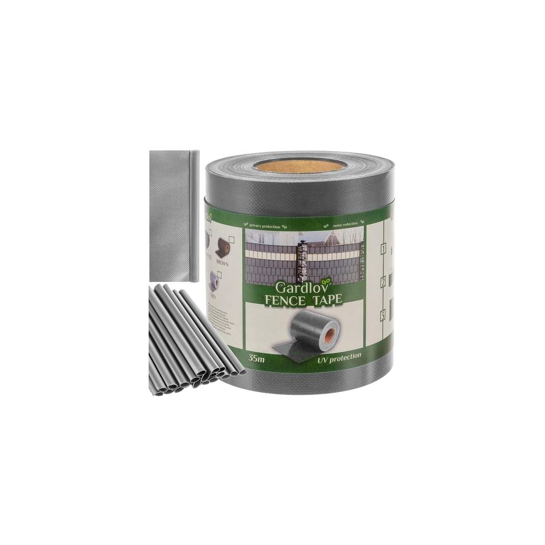 Grå UV-beständig PVC Stängseltejp 19x3500 cm | Hem & Hobby | Pryloteket