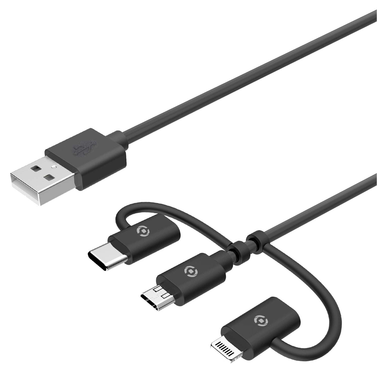 3-in-1-kaapeli MicroUSB / Lightning / USB-C 1m
