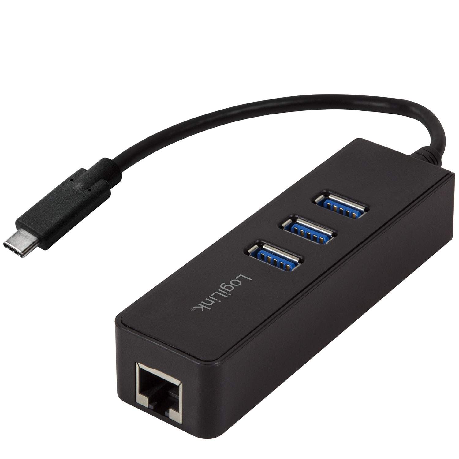 3-porttinen USB-C-keskitin Gigabit RJ45