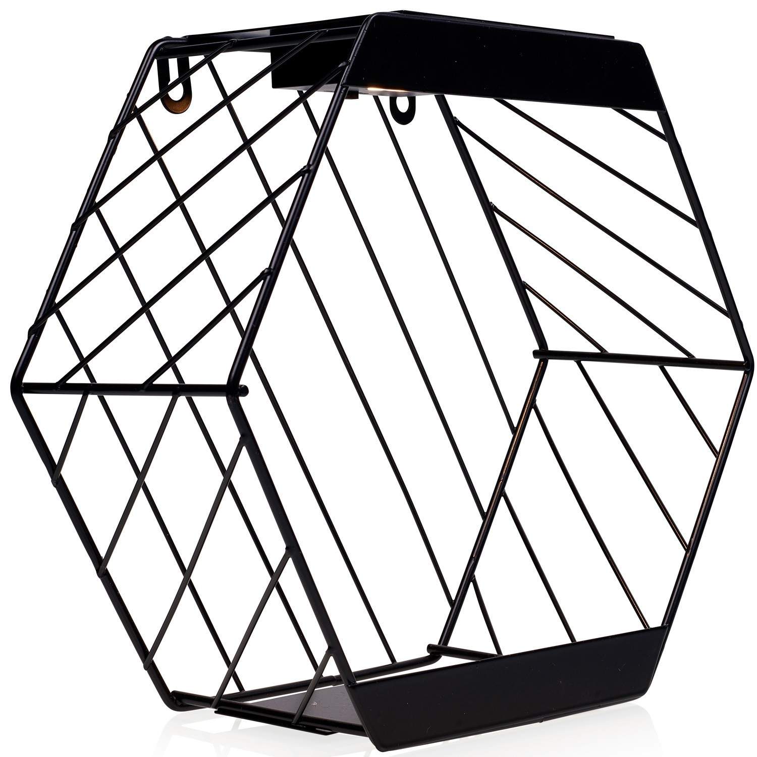 Solcelledrevet LED væglampe med hylde til potteplanter