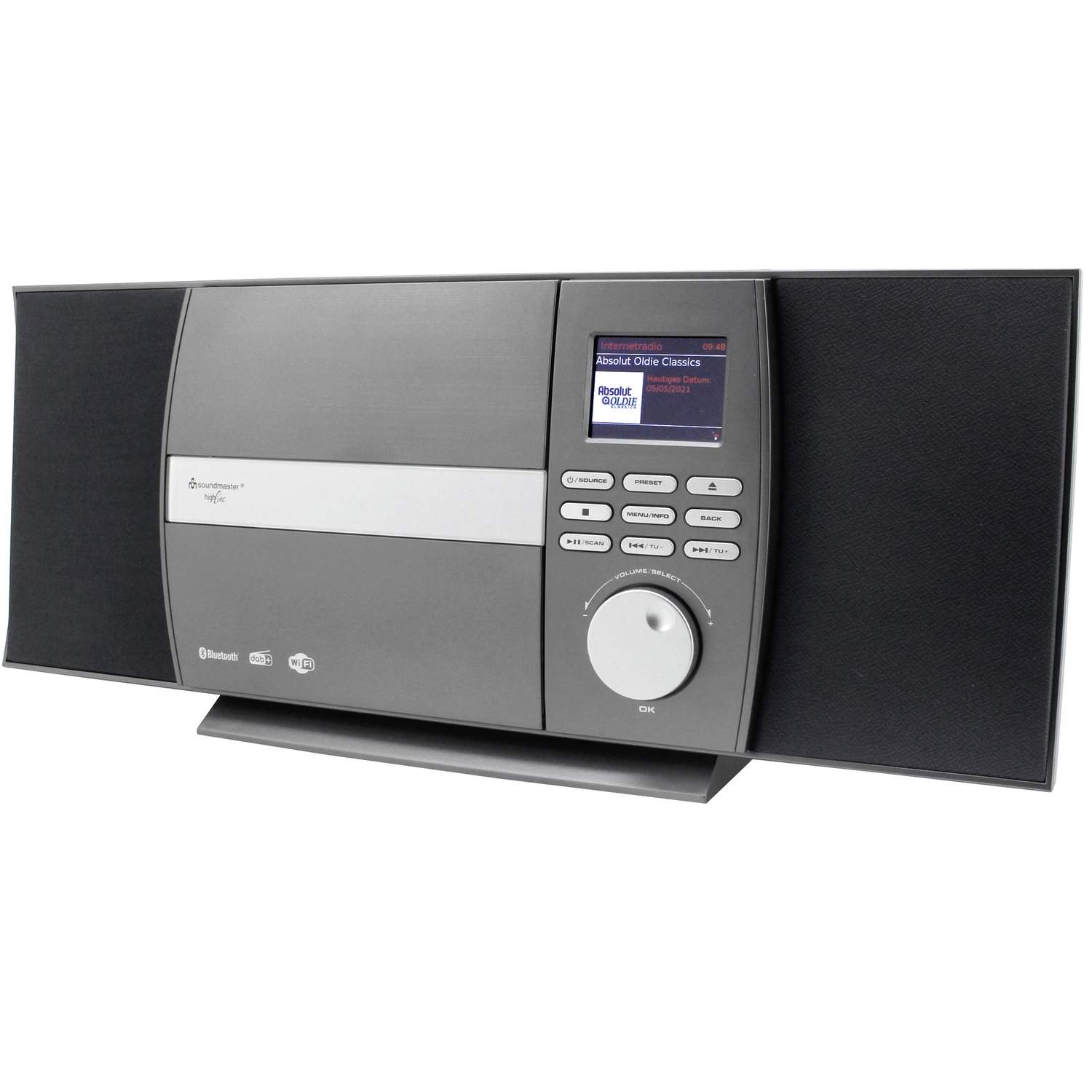 Soundmaster ICD1010AN, 10 W, FM, 3,5 mm, Grå, 230 V, 50 Hz