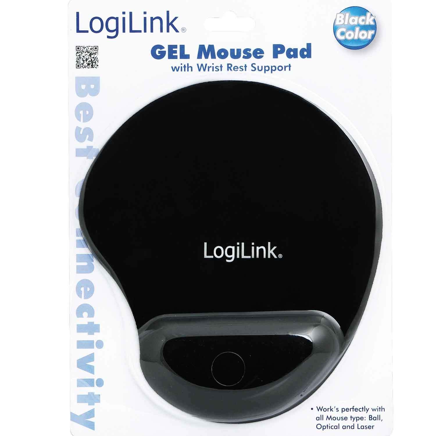 Alternativ bild 1 för LogiLink - Musmatta med handledsstöd - svart