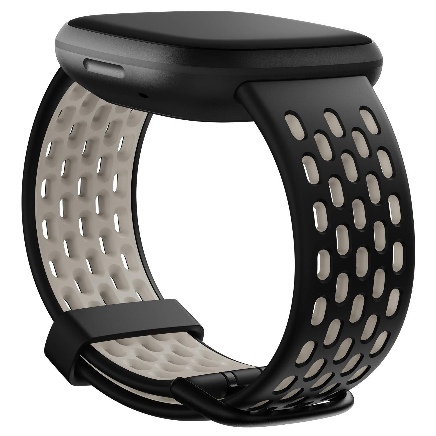 Alternativ bild 1 för Fitbit Sport Band - KlocKräm för smart klocka - Stor storlek - svart, månvit - för Fitbit Sense, Versa 3