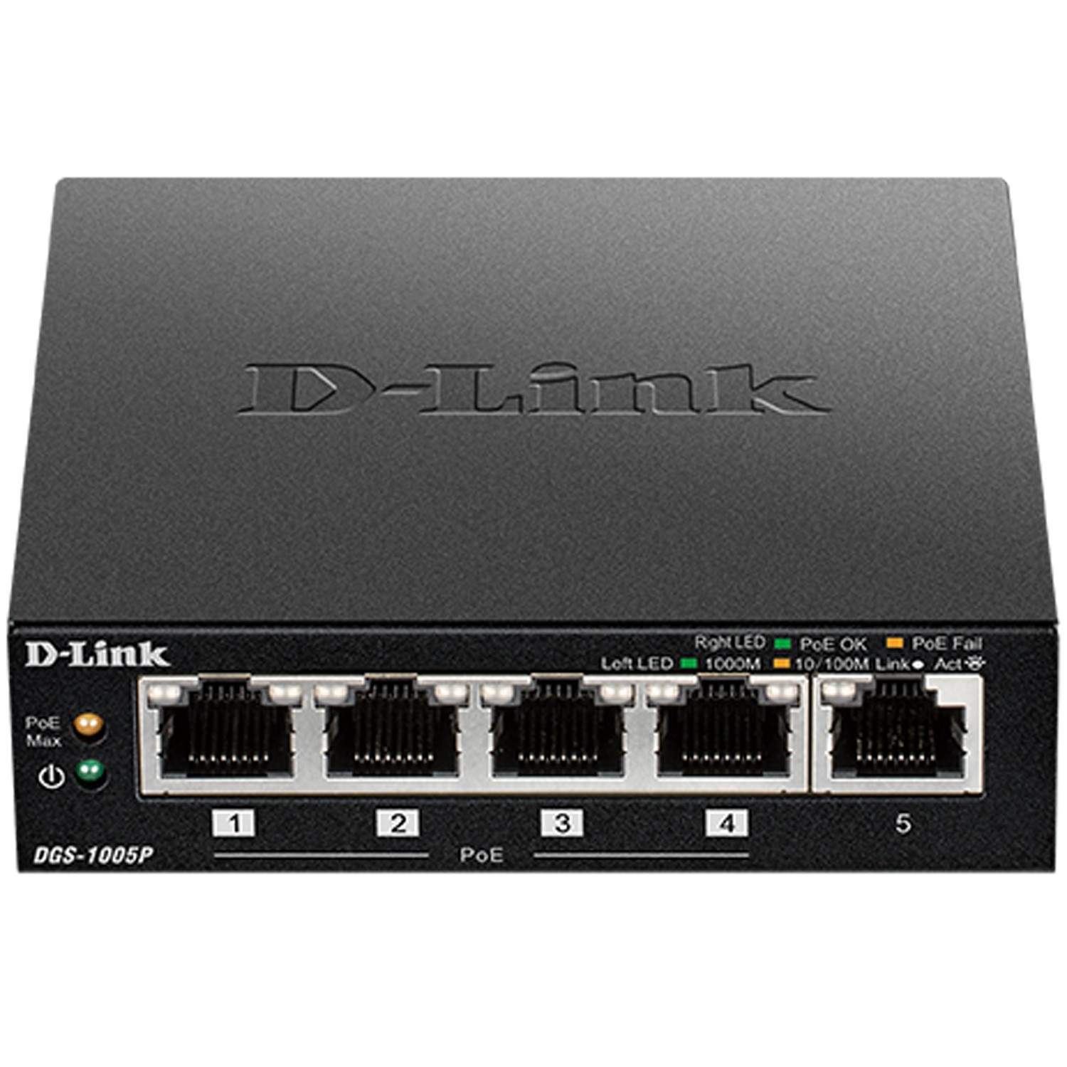 Alternativ bild 1 för D-Link DGS 1005P - Switch - 5 x 10/100/1000 (4 PoE+) - stationär - PoE+ (60 W)