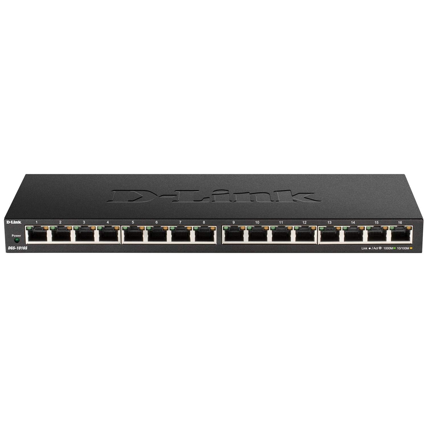 Alternativ bild 1 för D-Link DGS 1016S - Switch - ohanterad - 16 x 10/100/1000 - skrivbordsmodell - Likström