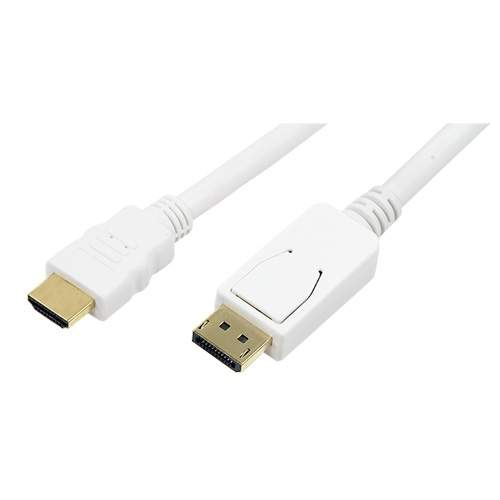 DisplayPort - HDMI 2m Hvid billede