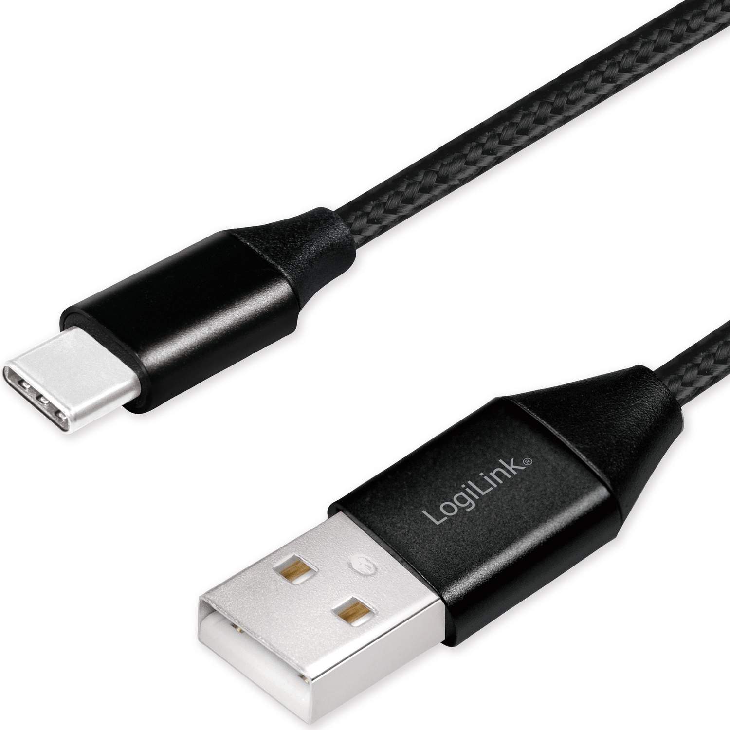 USB-USB-C Opladnings-/synkroniseringskabel USB 2.0 15W 0.3m Tekstil billede