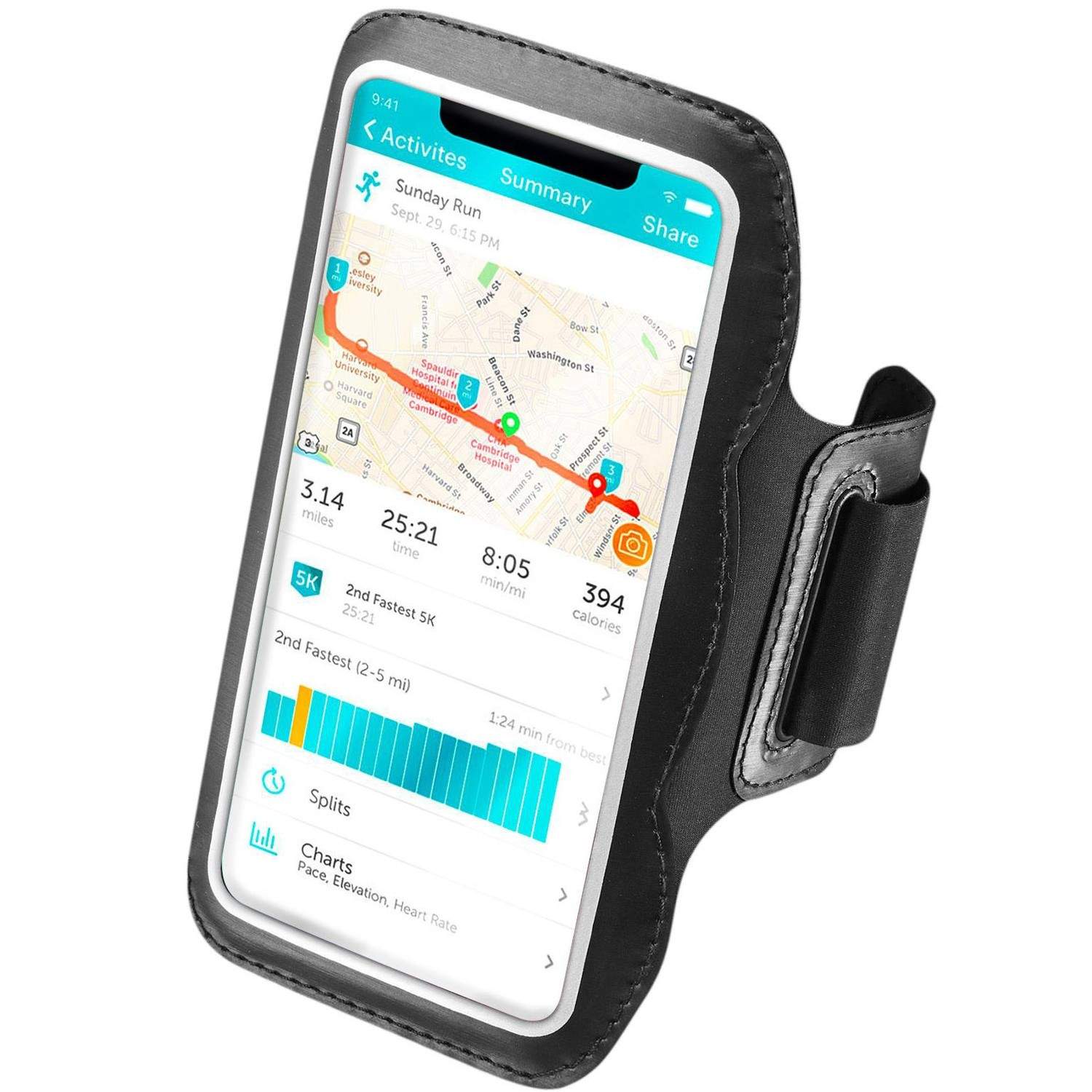 Sportsarmbånd max 6,9" Sort billede