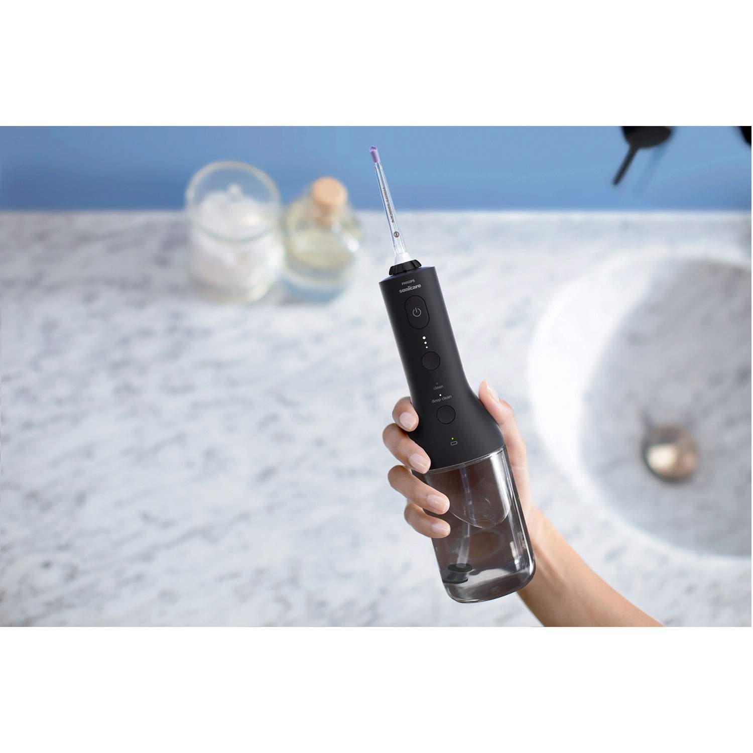 Alternativ bild 1 för Philips Sonicare Power Flosser 3000 HX3826 - Mundusch - sladdlös - svart