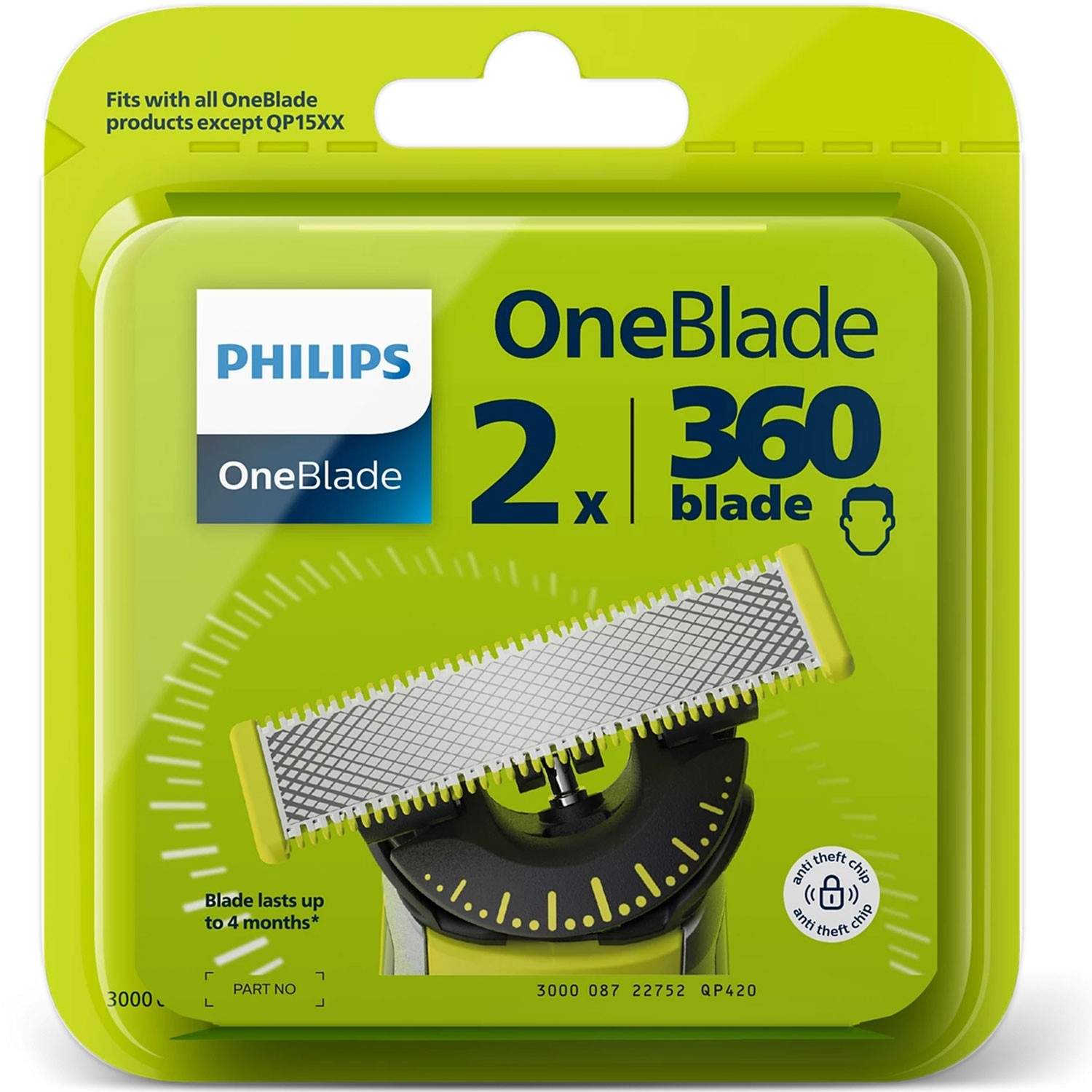 Alternativ bild 1 för Philips OneBlade QP420 - Reservblad - till trimningsmaskin (paket om 2)