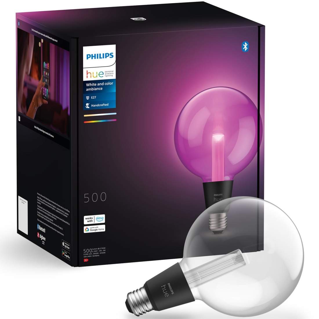 Hue Lightguide Globe Large 125mm E27 White and Color Ambiance | Elektronik - Tillbehör Mobil & Surfplatta - Mobiltillbehör - Mobilkablar - Tillbehör | Pryloteket