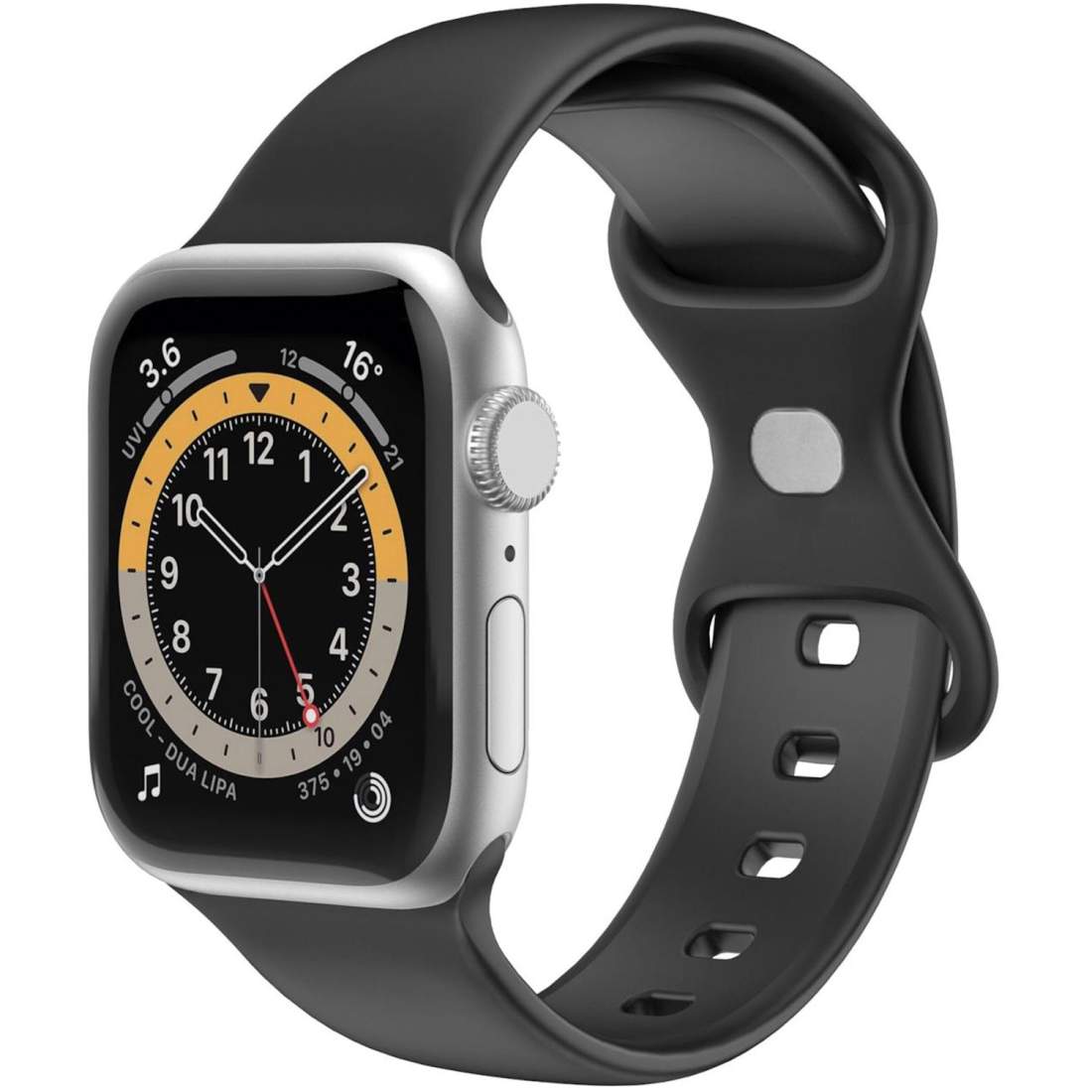 Armband till Apple Watch 42/44/45mm Silikon Svart | Mode & Accessoarer - Smycken, Smyckesset & Tillbehör - Armband | Pryloteket