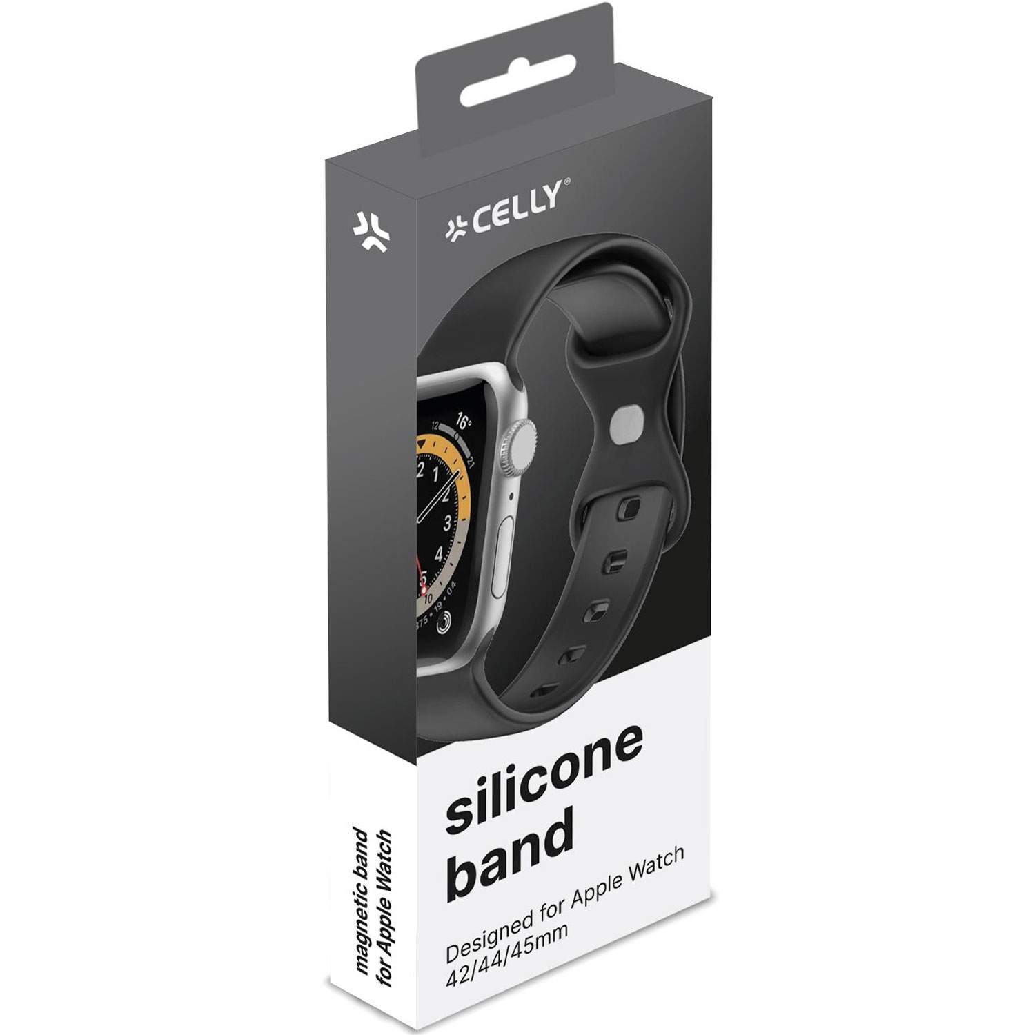 Alternativ bild 1 för CELLY WBANDSIL - Apple Watch Band 42/44/45mm - Black