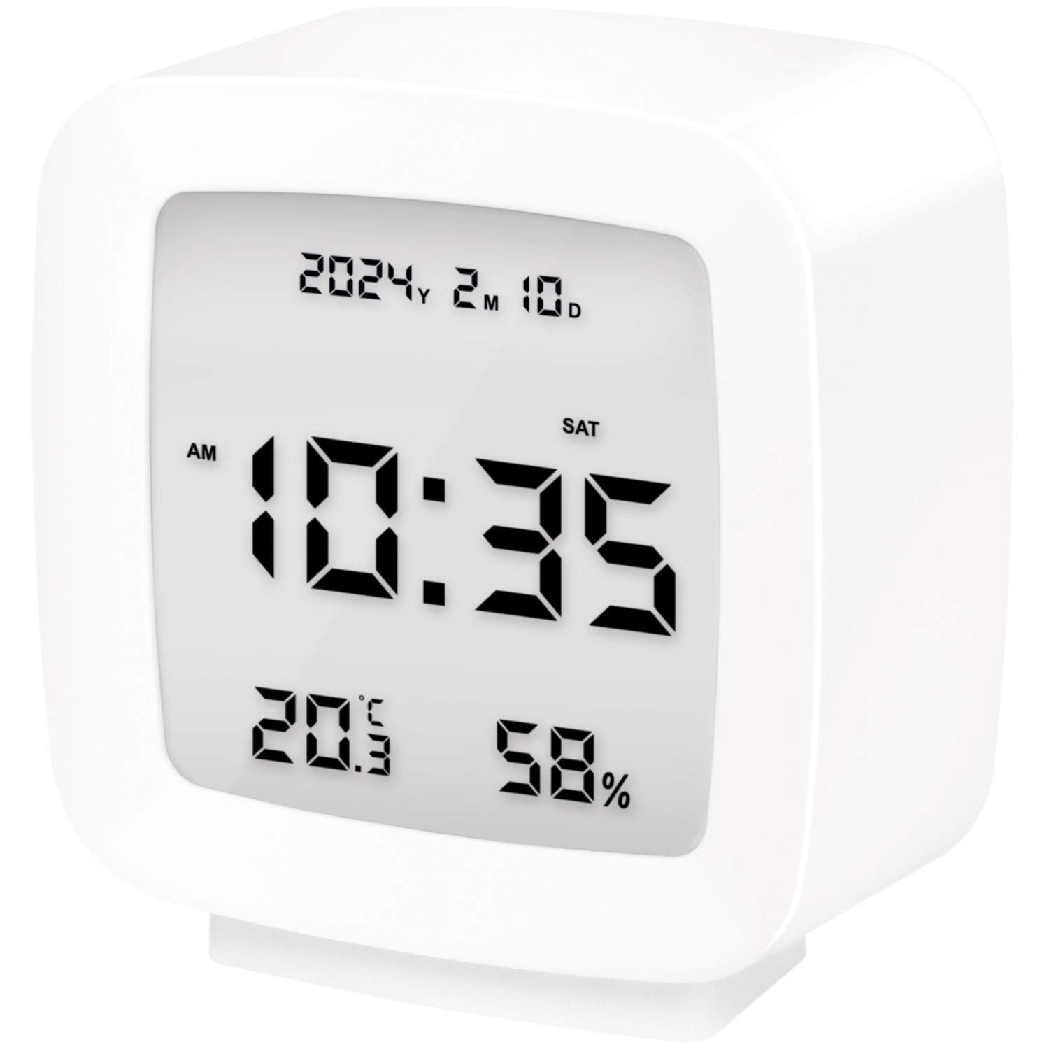 Digitalt vækkeur med dato, temp, luftfugtighed
