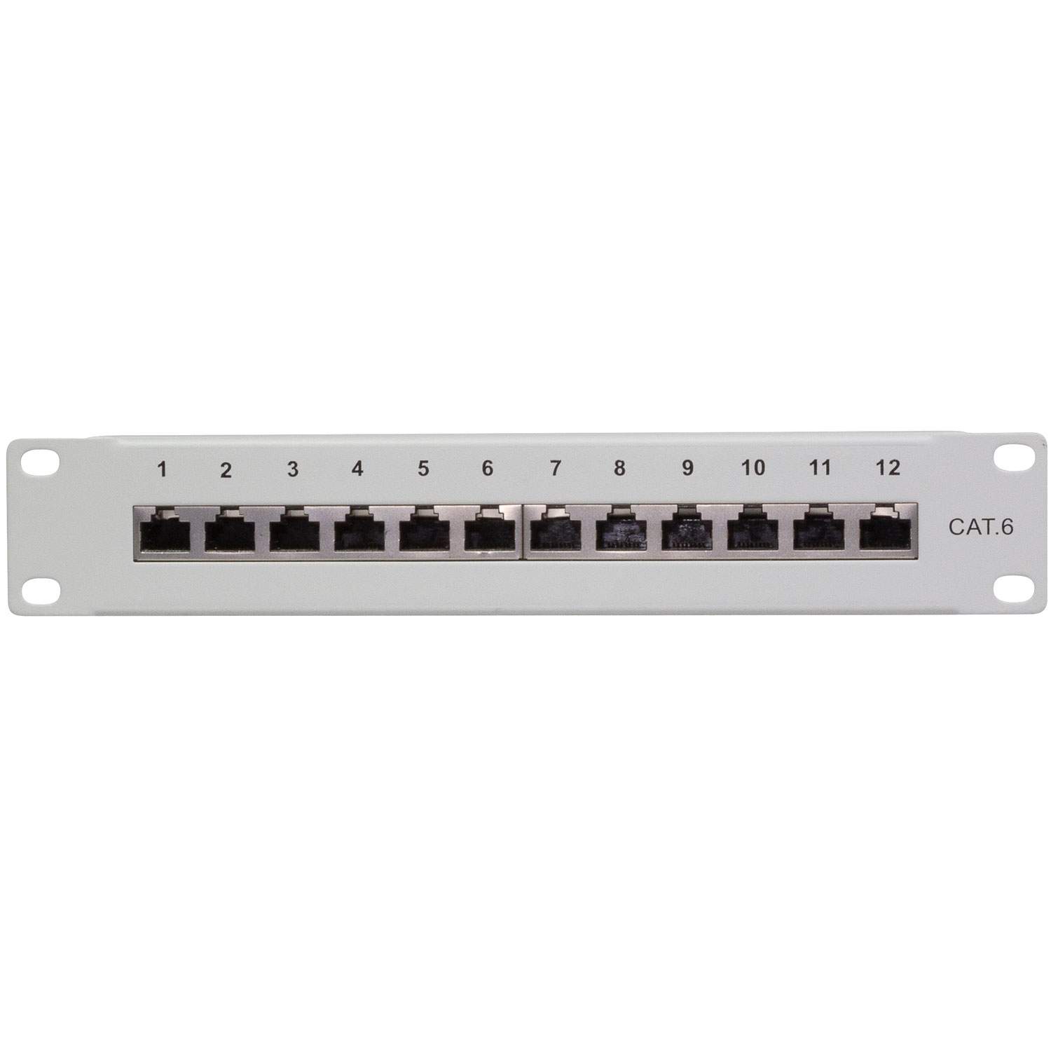 Alternativ bild 1 för LogiLink Cat.6 Patch Panel 12 ports shielded 10 inch rack mount light grey