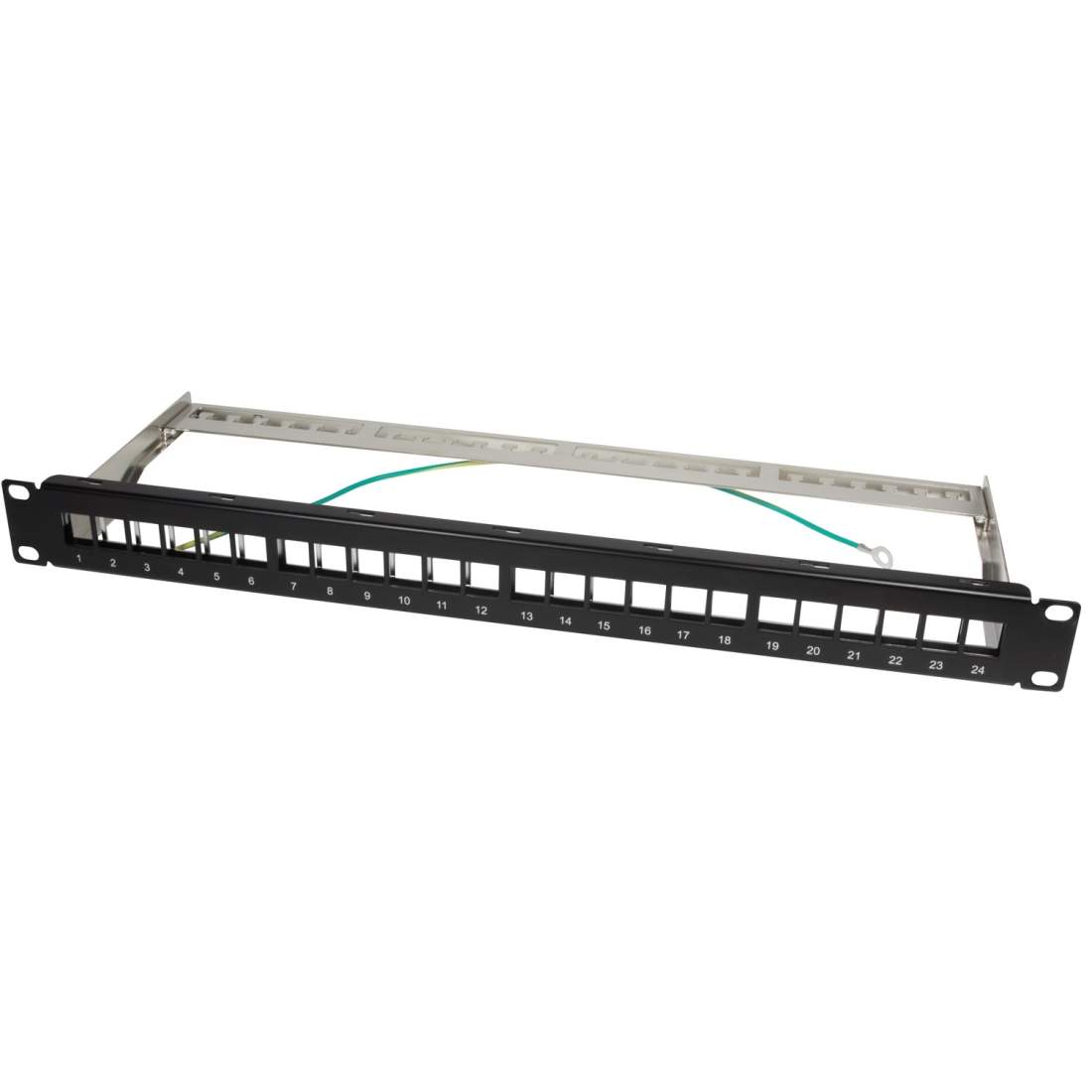 Patchpanel för 24st Keystone-uttag för 19"" rack U1 Svart | Hem & Hobby | Pryloteket