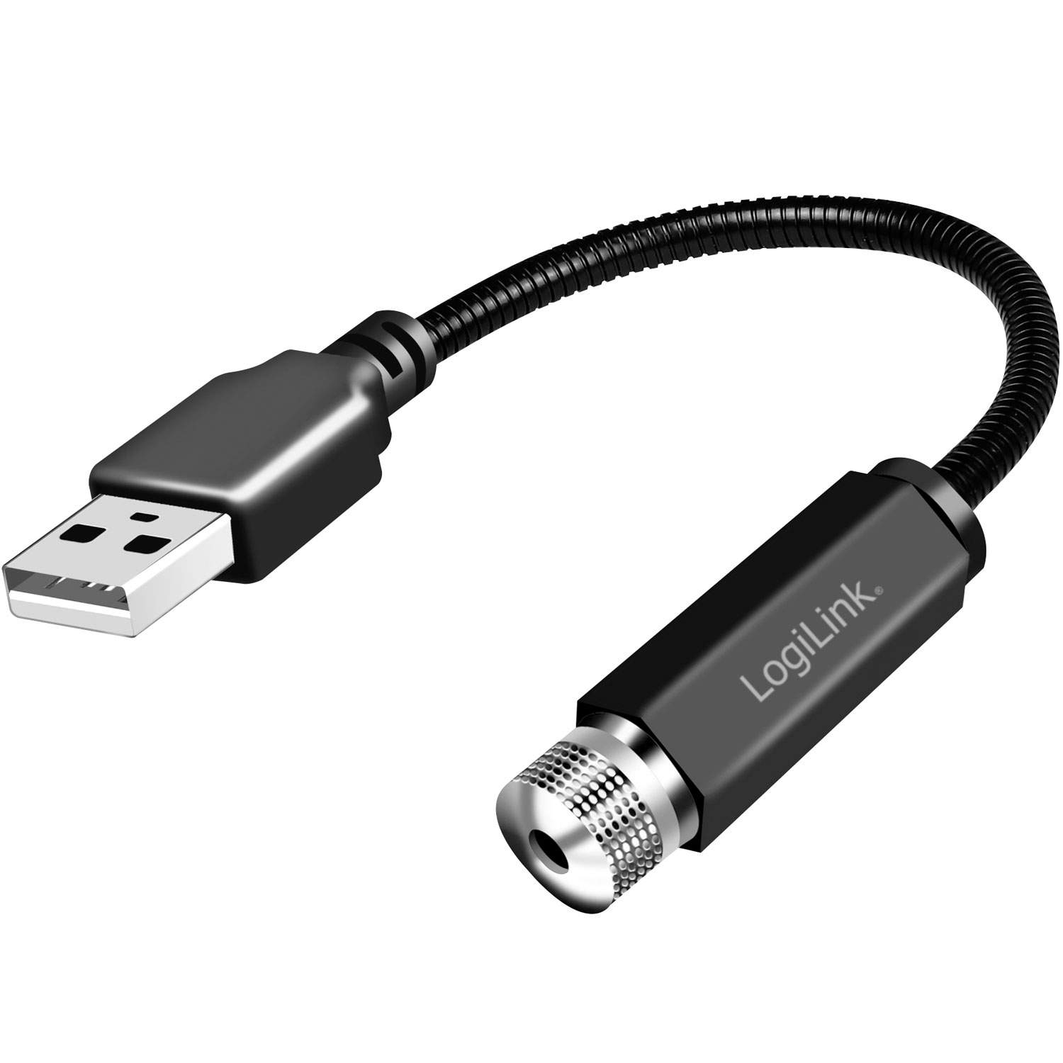 LogiLink USB-A LED starlight, 6-light pattern, with flexible gooseneck