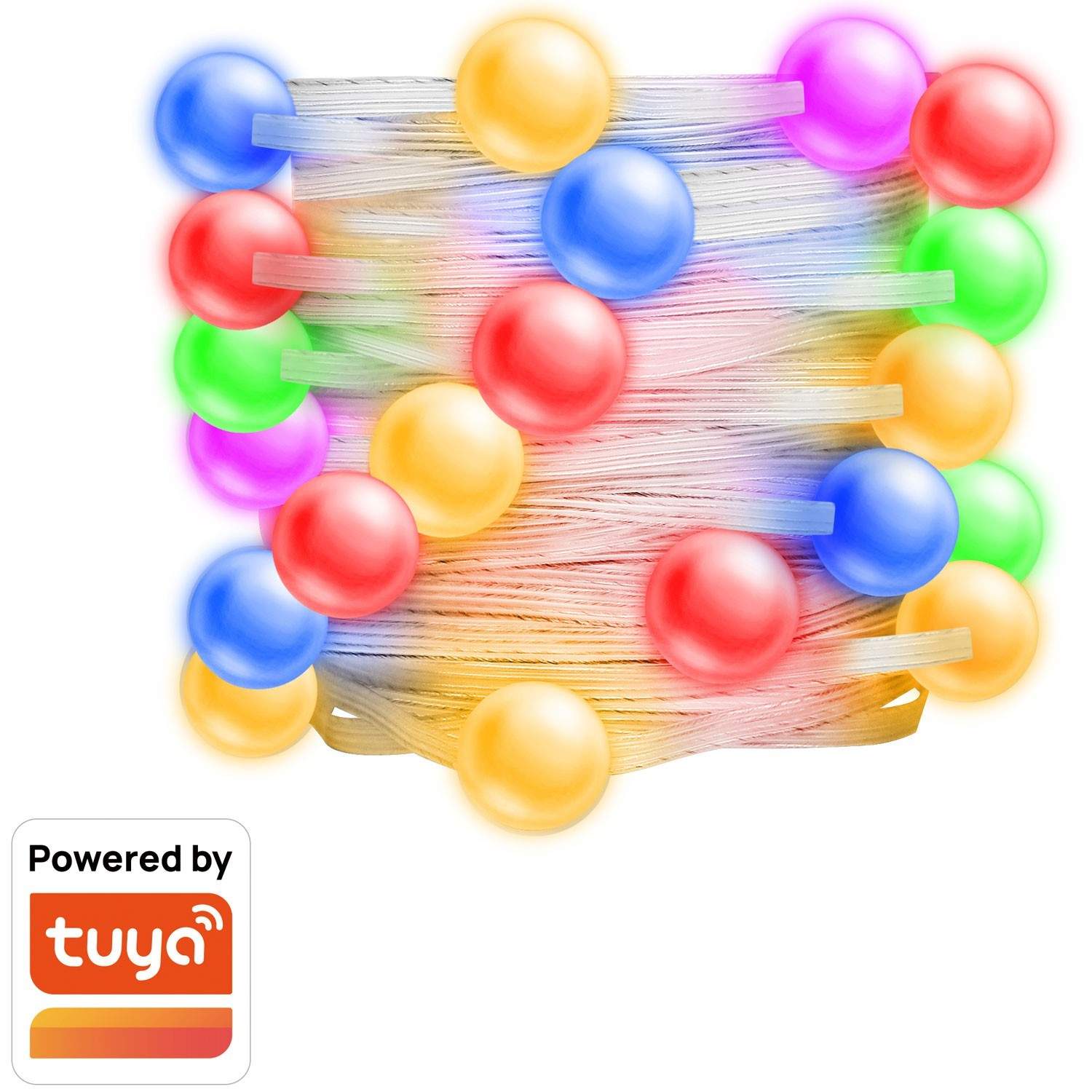 Alternativ bild 1 för LogiLink Wi-Fi smart RGB string lights with remote control, Tuya compatible, 3 m