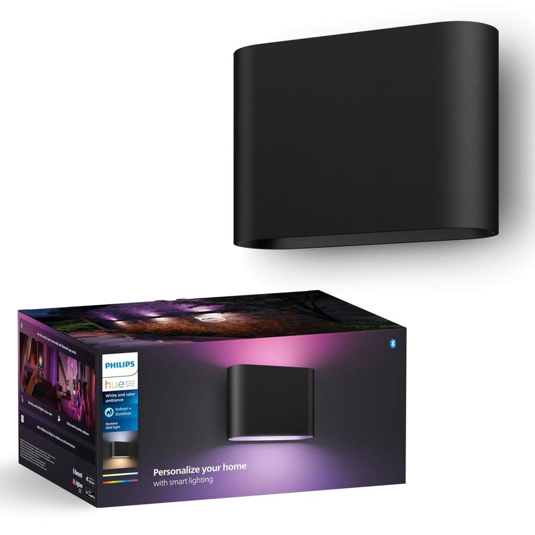Hue Dymera Vägglampa inom- och utomhus White and Color Ambiance Svart | Sport & Fritid - Friluftsliv & Camping - Belysning | Pryloteket