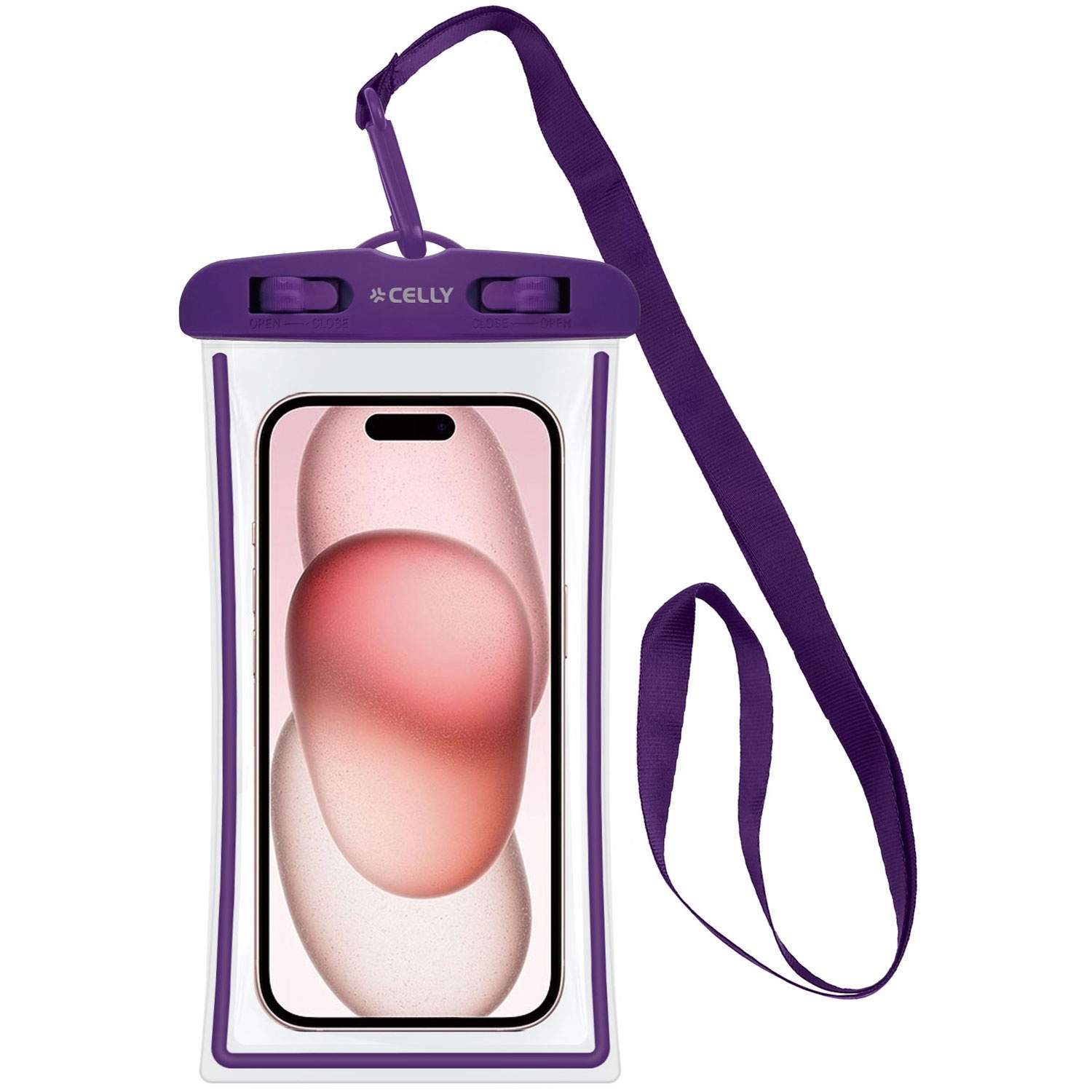 Splashbag Vandtæt taske IPX8 max 6,5" Violet