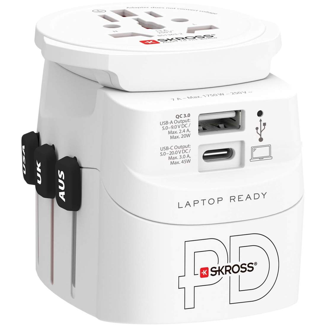 Världsreseadapter PRO Light USB AC45PD World PD 45W Jordad | Elektronik - Speltillbehör - Nintendo - Nintendo Switch - Laddare | Pryloteket