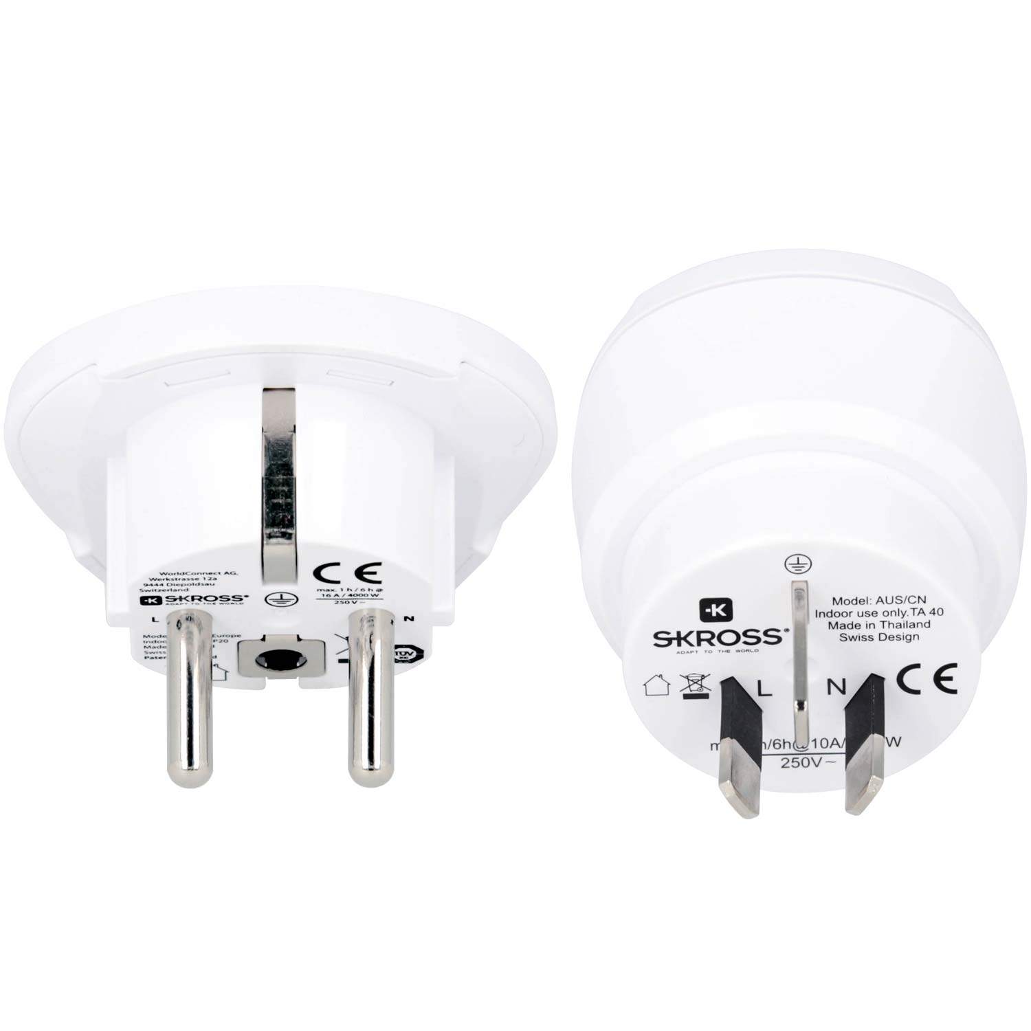 Alternativ bild 1 för Skross 1.500210-E, Typ F, Universal, Typ I (AU), Typ B, Typ C, Typ F, Typ G (UK), Typ I (AU), Typ J (CH), Typ L (IT), Typ N (BR), 100-250 V, 50 - 60 hz
