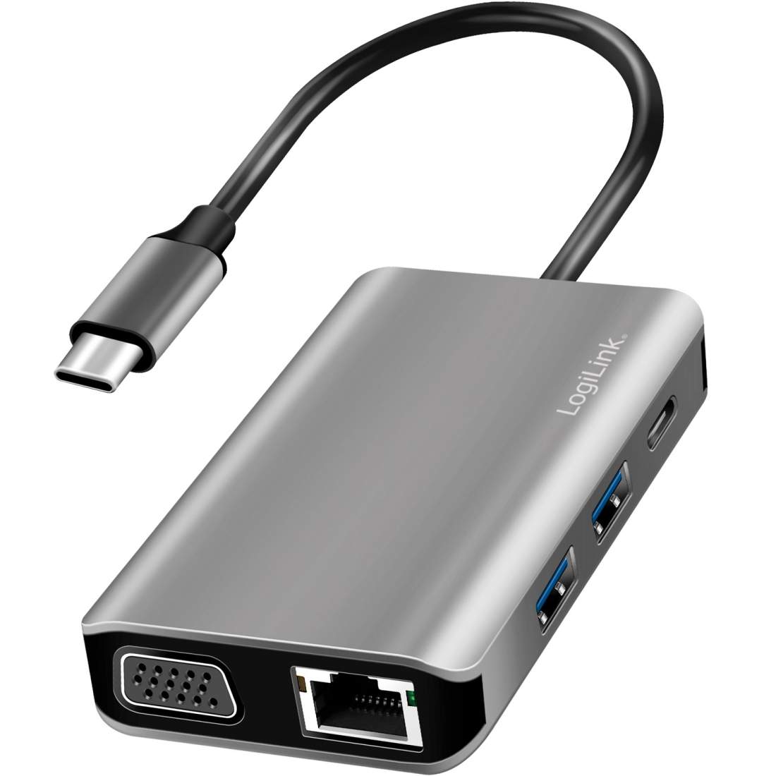 USB-C-dockningsstation 7-i-1 HDMI/VGA/RJ45/USB-C 100W PD | Elektronik - Ljud & Bild - TV-Tillbehör - Projektorer | Pryloteket
