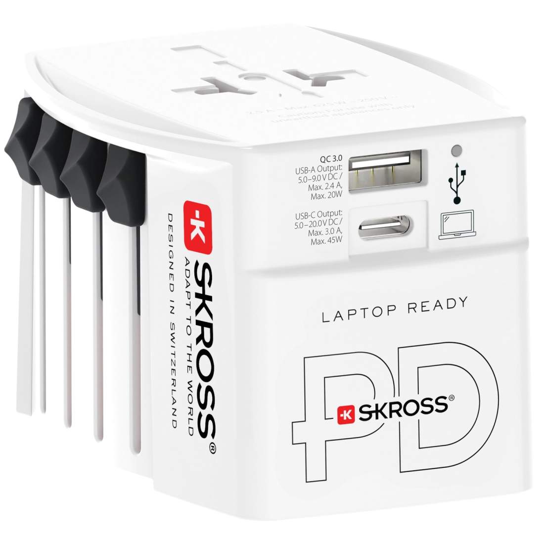 Världsreseadapter MUV 1xUSB-C PD 1xUSB-A 45W Ojordad | Elektronik - Speltillbehör - Nintendo - Nintendo Switch - Laddare | Pryloteket
