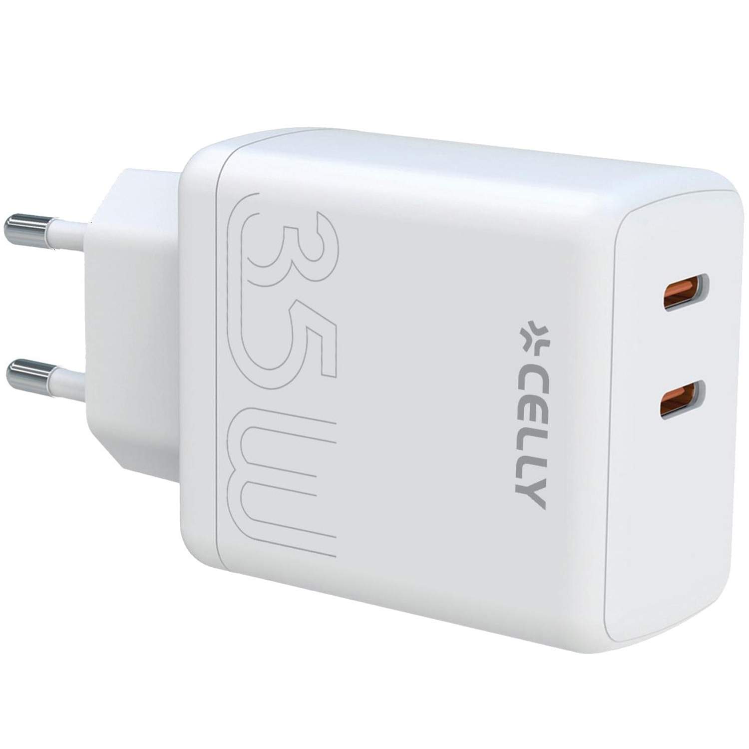 USB-laddare 2 x USB-C PD 35W Vit | Elektronik - Speltillbehör - Nintendo - Nintendo Switch - Laddare | Pryloteket