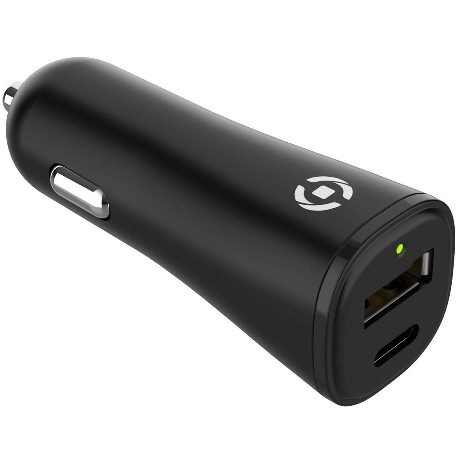 Planet Biloplader USB-A + USB-C 32W lavet af 100% genbrugsplast Sort