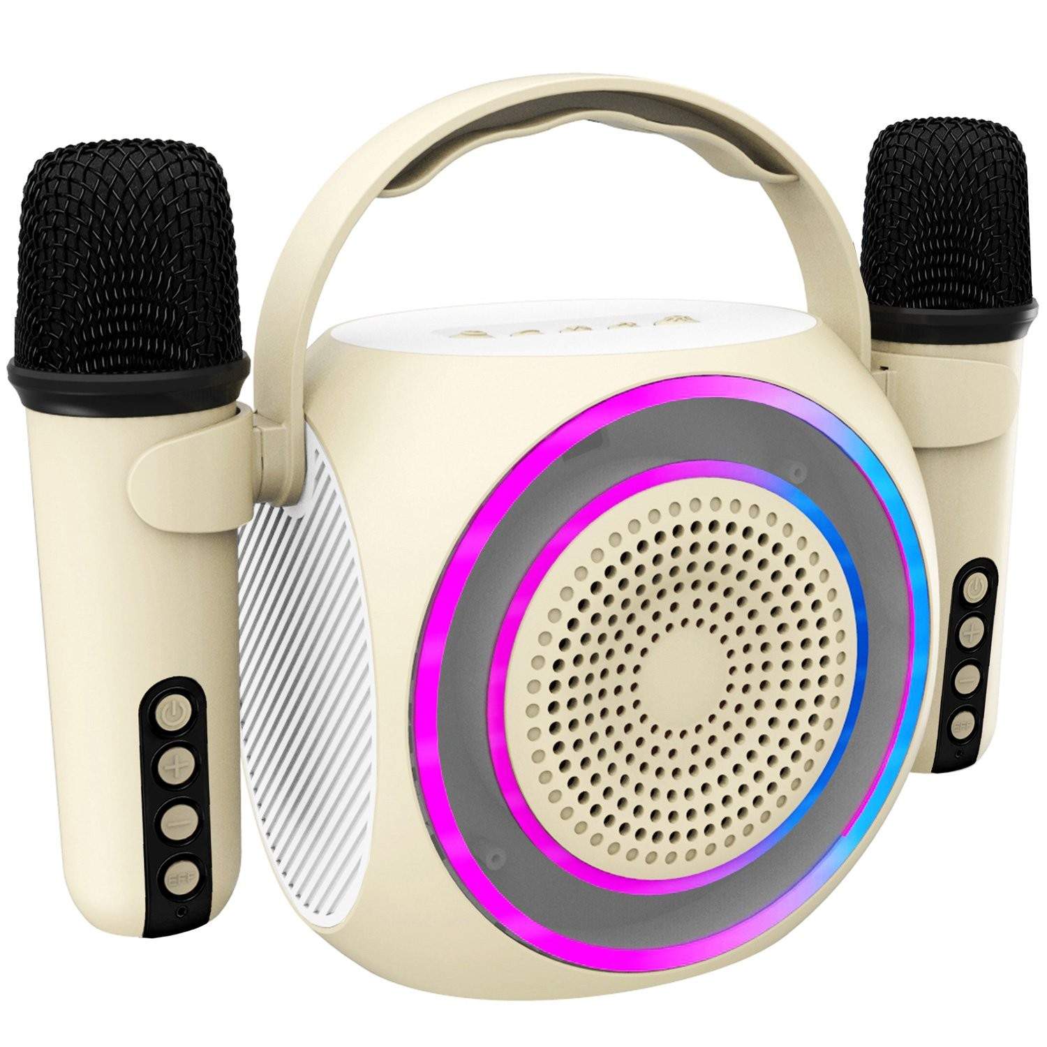 Partymic2 Trådløs højttaler RGB + 2 trådløs. mikrofoner billede