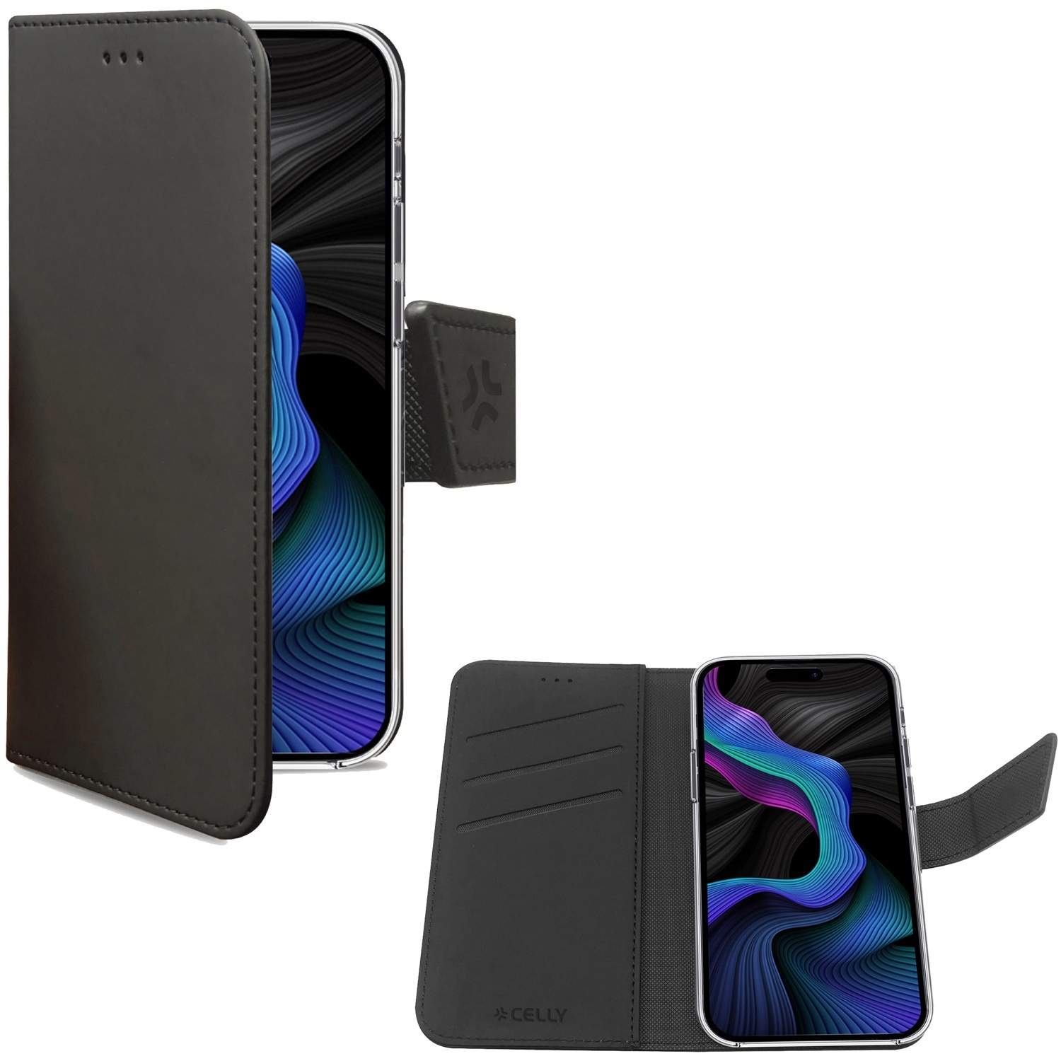 Wally Wallet Case iPhone 15 Sort billede