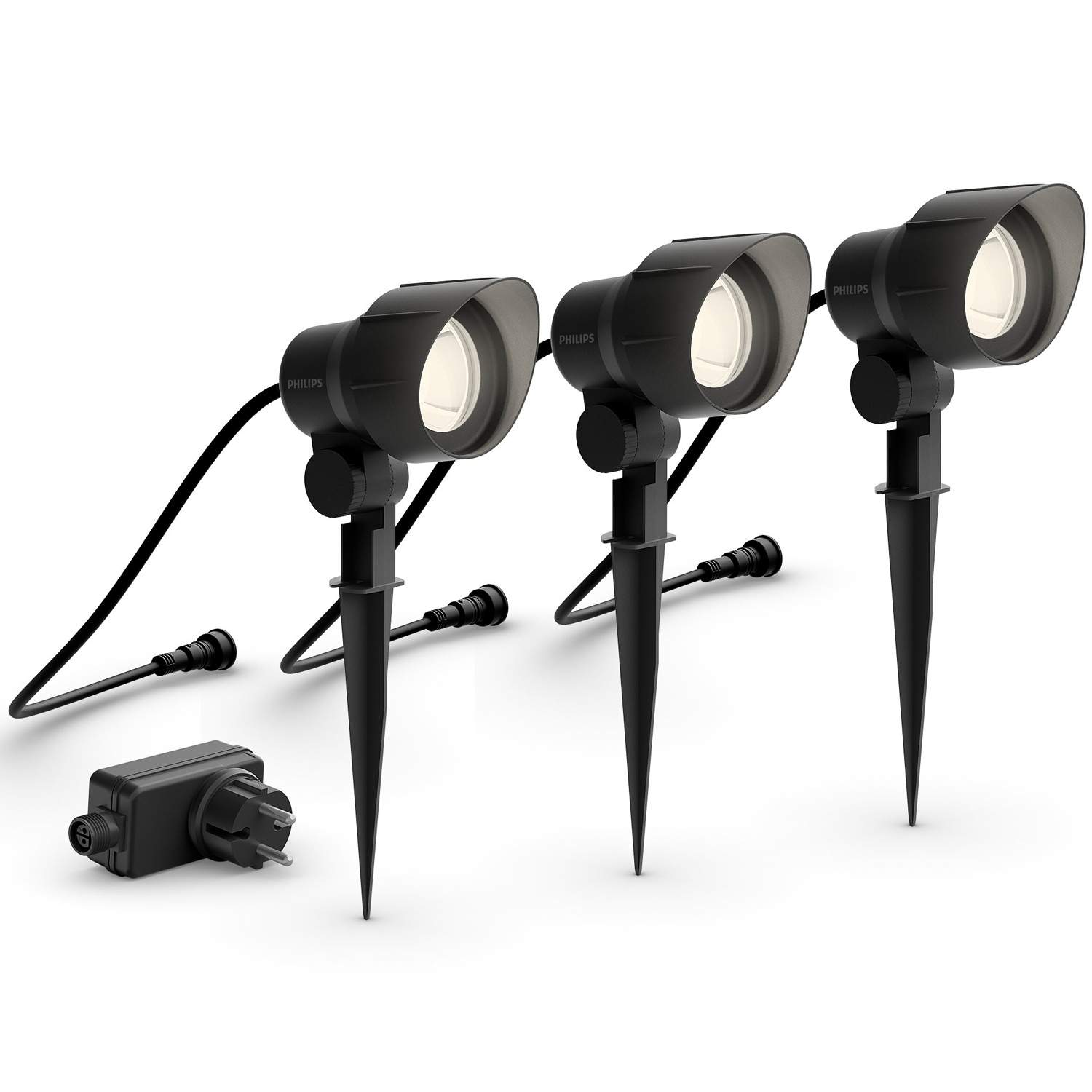 GardenLink Startsæt Spotlight Varm hvid 600 lm 3-pak Sort