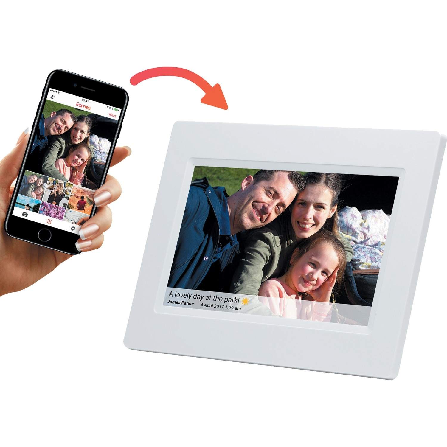 PFF-710WHITE Frameo digital fotoramme hvid 7" billede