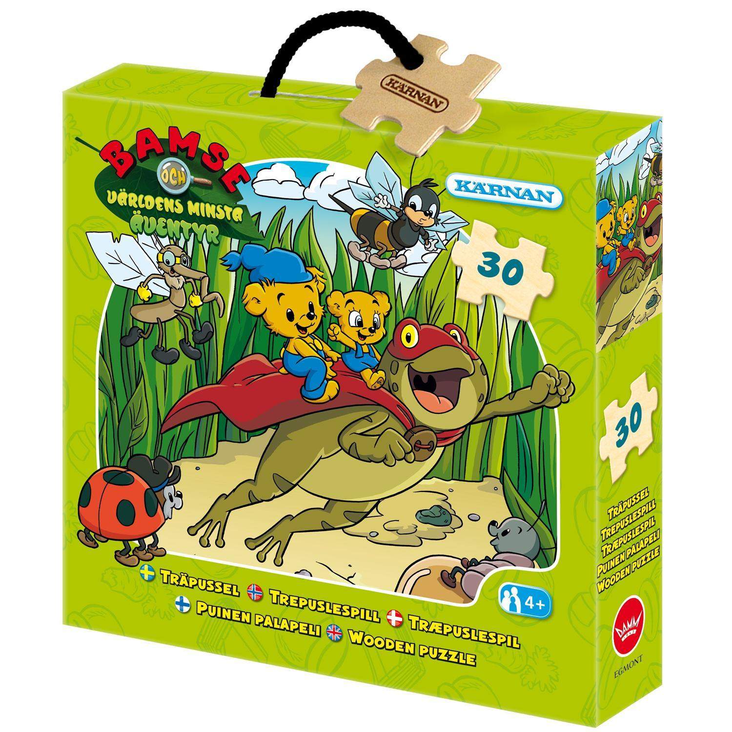 Askepuslespil i træ 30 brikker Bamse og verdens mindste eventyr