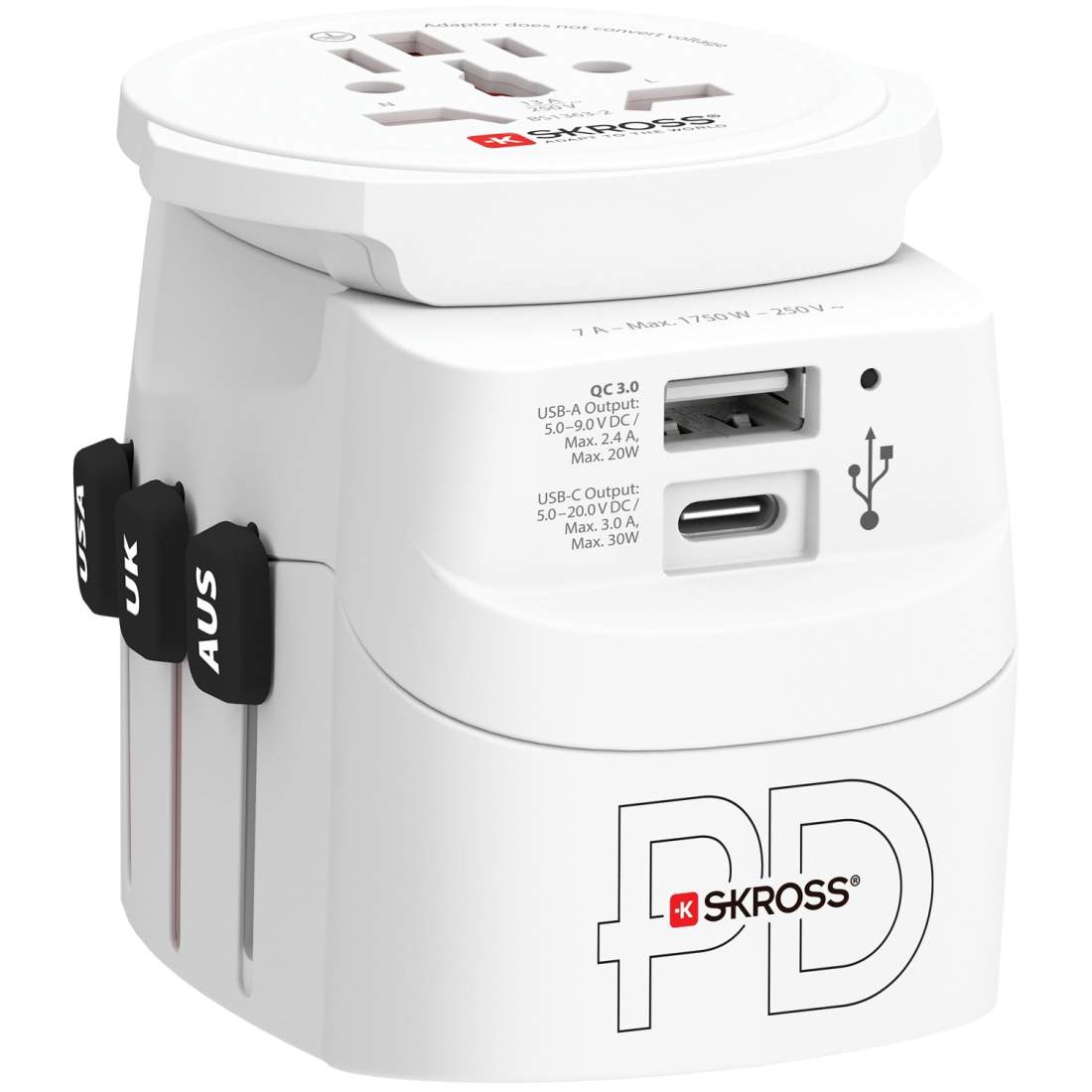 Världsreseadapter PRO Light USB AC30PD World PD 30W Jordad | Elektronik - Kablar & Adaptrar - Adaptrar & Signalomvandlare - USB | Pryloteket