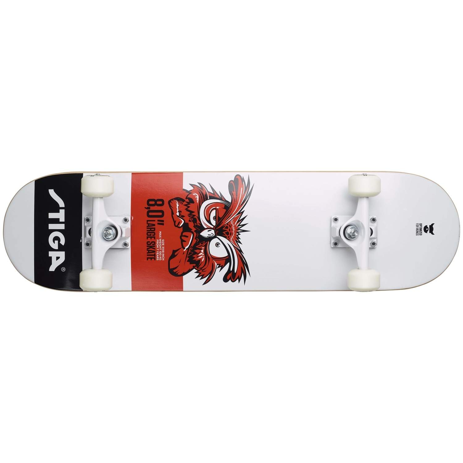 Skateboard Owl 8.0 White | Hem & Hobby | Pryloteket